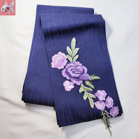 ◆花刺繍の半幅帯②
