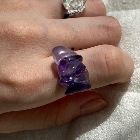 Natural stone ring 天然石リング(アメジスト