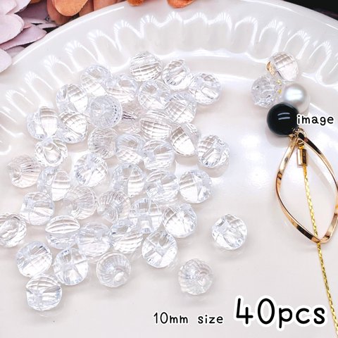 【brsr7148acrc】【40pcs】acrylic beads　　鈴丸ビーズ