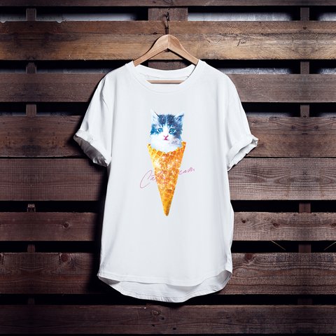 ねこアイスクリームTシャツ「CatsCream」