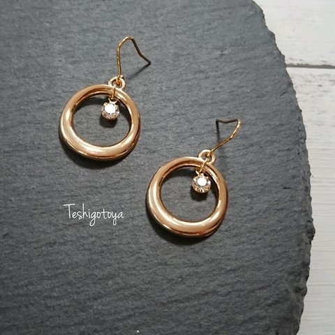 【今だけ価格】circle ring zirconia pierce/earring