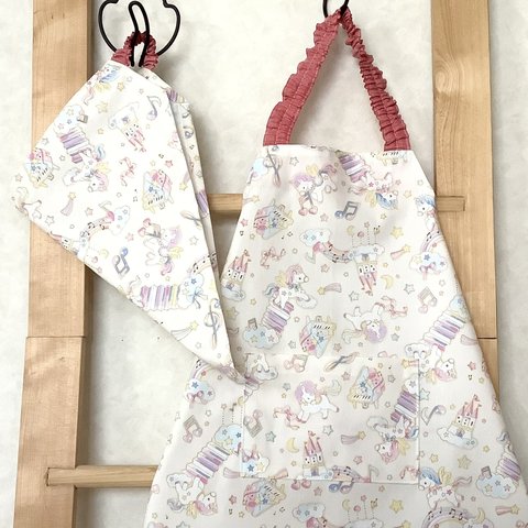 【120】ユニコーン☆キッズ 子供 エプロン＆三角巾
