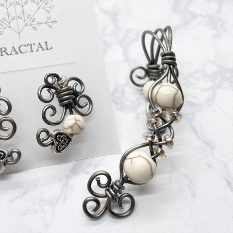 Wire collection [Rhapsody ear cuff] White turquoise 