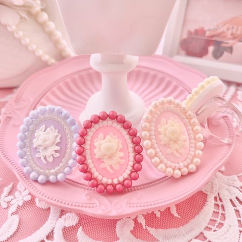 ♡beads cameo ring♡ビーズカメオリング♡