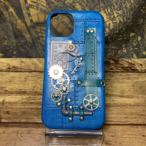 iPhone14用スマホケース(Machina.ver)青