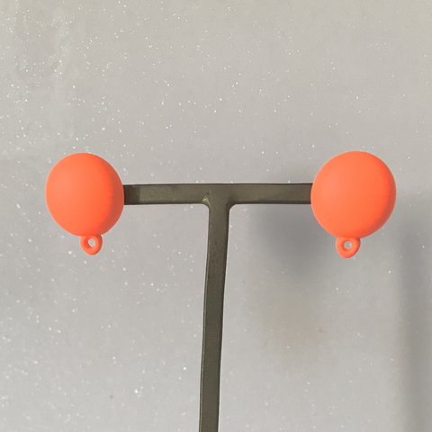 Neon Orange Circle Earrings