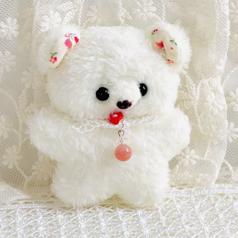 『baby bear 』ミニぬいぐるみストラップピンクオパールB