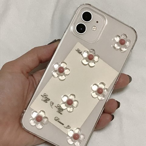 お花のiPhoneケース　スマホケース