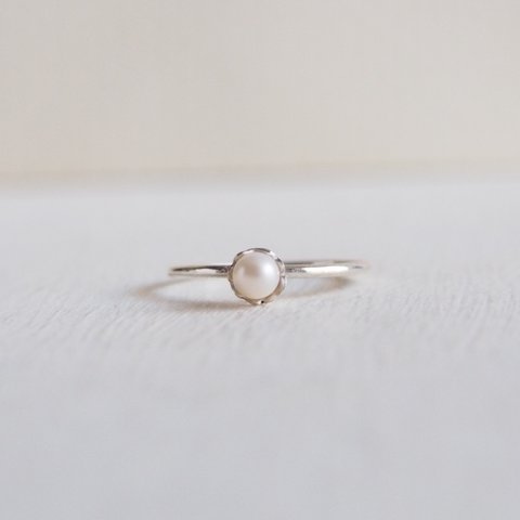 【受注制作】- Silver - Petit Pearl Ring