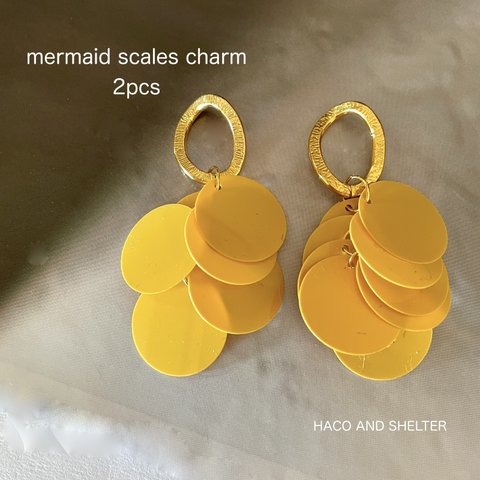 2pcs☆mermaid scales charm・himawari（スパンコールチャーム）