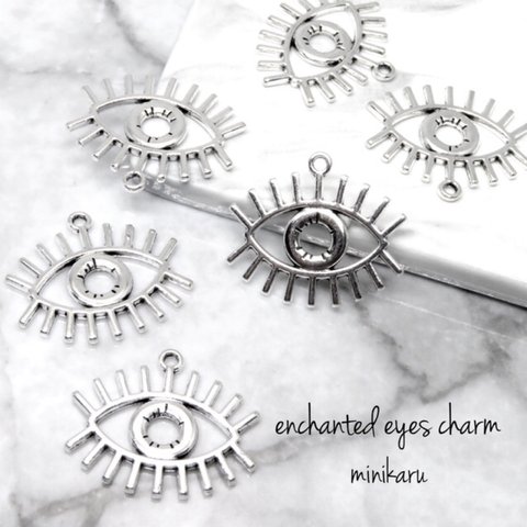 6個入)antique silver enshanted eyes charm