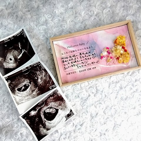 サプライズ妊娠報告ボード‪‪🤰❤︎‬メッセージ入れ名入れ◎