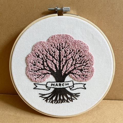 刺繍フレーム　桜の木