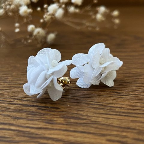 【布花ピアス】花鞠_ハナマリ　