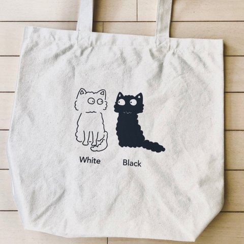 白猫と黒猫　トートバッグ