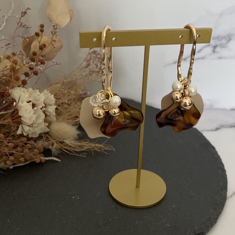 花びら　レオパード　ピアス　イヤリング　大人　カラー　　earrings