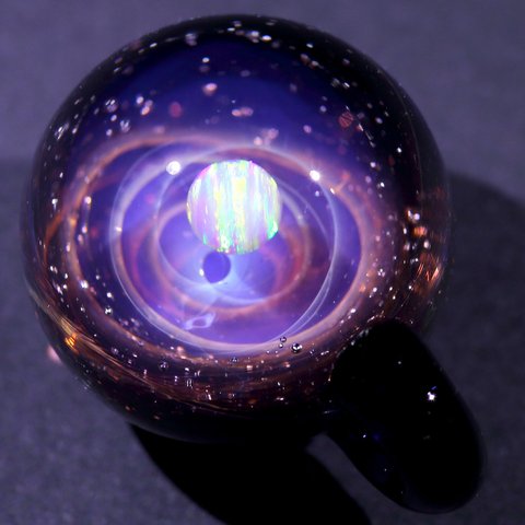 宇宙ガラスペンダント (22mｍ 螺旋状銀河） no.985