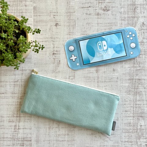 switch lite フラットポーチ　ターコイズ