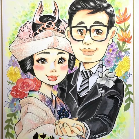 WEDDING用似顔絵（A3画用紙2名様)