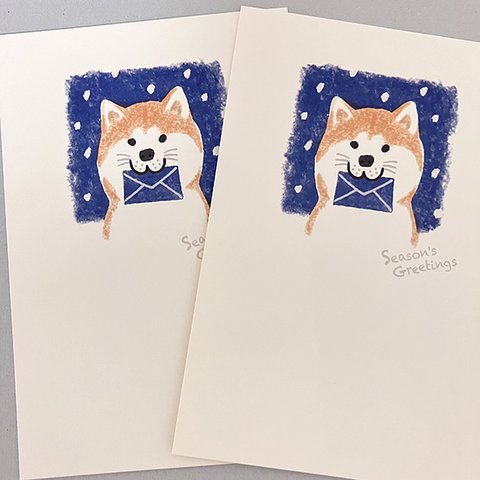 秋田犬　ポストカード2枚セット