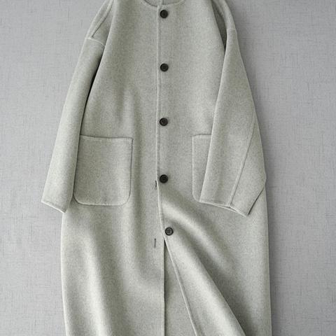ウールのラシャコート冬シンプルゆったりウールコートコート