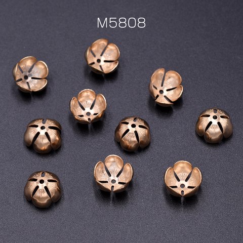 M5808  120個  花座 No.80 ビーズキャップ 12mm ゴールド 3×【40ヶ】