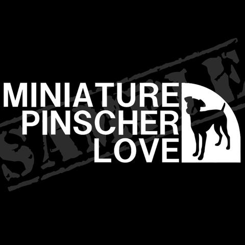 MINIATURE PINSCHER LOVE パロディステッカー （ミニチュア・ピンシャー）/ 5.5cm×17cm