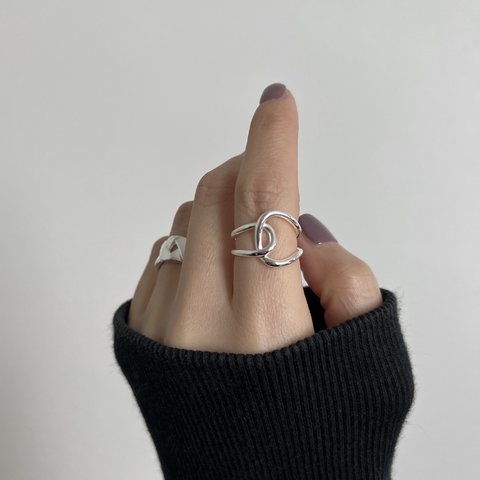 Re ▽ Silver ring R54
