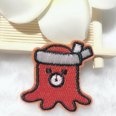 タコ刺繍アイロンワッペン