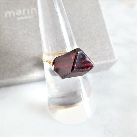 ギフト包装付14kgf Garnet wrapped ring #9,#11,#13,#15