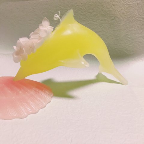 花冠のイルカキャンドル〜イエロー〜