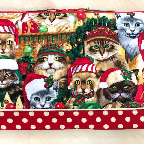 猫ちゃんクリスマス柄　iPad,タブレットケース