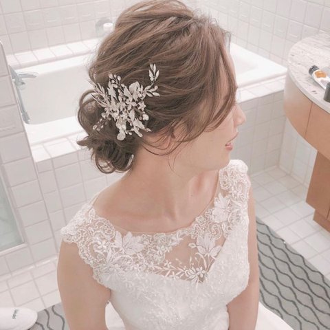 SH-09 ヘッドドレス 結婚式 ブライダルヘア ヘアメイク セット パーティーアクセ リゾートウエディング ハワイ挙式