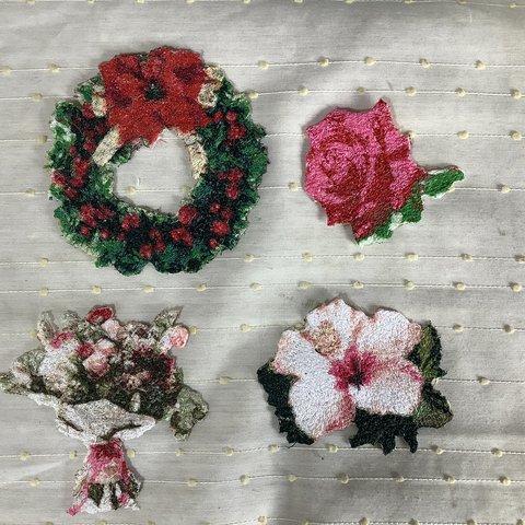 お花の刺繍ワッペン【オーダーメイド】