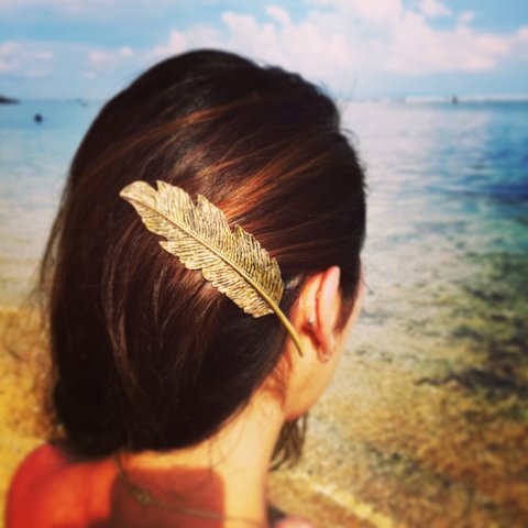 feather barrette