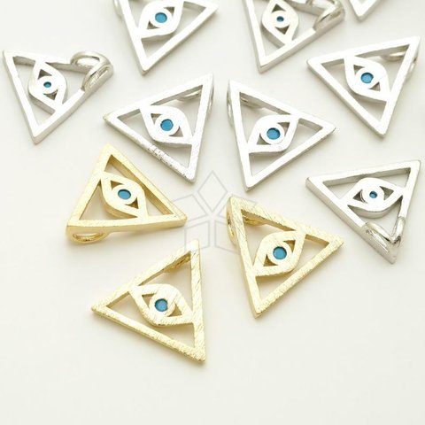 【2個入り】イーブルアイ（evil eye）三角ペンダント、ターコイズ石、ピラミッド、2色選択可/PD-3324-OP