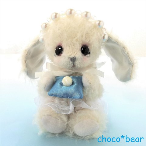 6月誕生石パール  泣き虫うさぎ 天使  choco*bear 