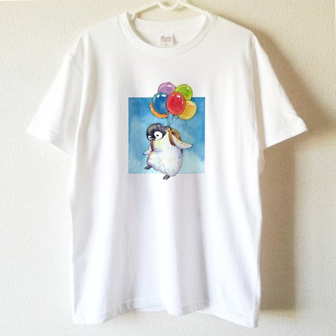 【送料無料】ふわふわ風船とコウテイペンギンTシャツ～子供から大人までみんなで使える13サイズ～