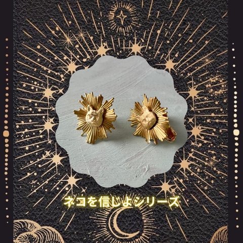 《☆ネコを信じよシリーズ☆》イヤリングorピアス