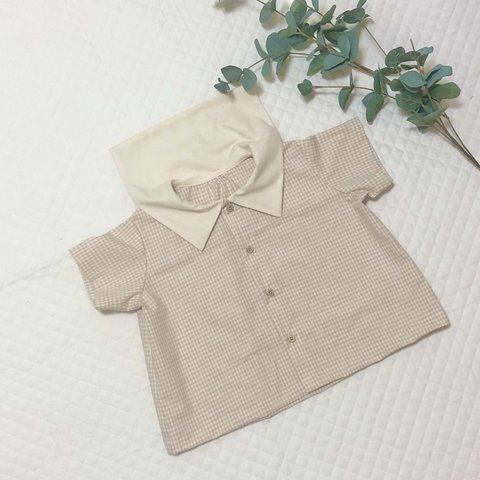 ◌夏服30%off sale◌【100cm】セーラー襟が可愛い𓇬 チェックシャツ