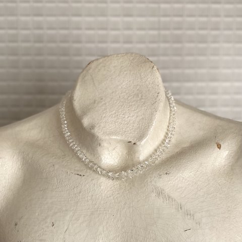 Vintage 80s retro crystal glass beads necklace レトロ ヴィンテージ クリスタル ガラス ビーズ ネックレス