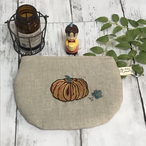 刺繍ポーチ🎃かぼちゃ