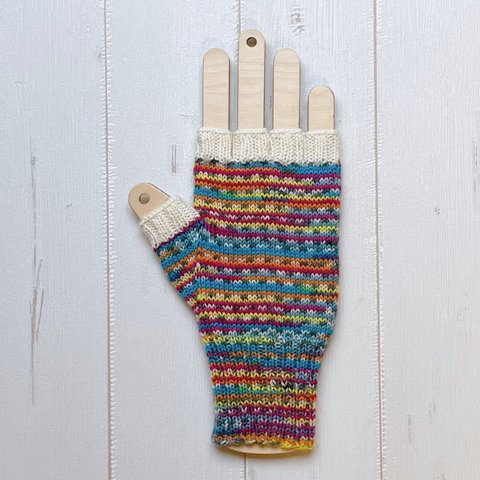 手編み指なし手袋 No.37
