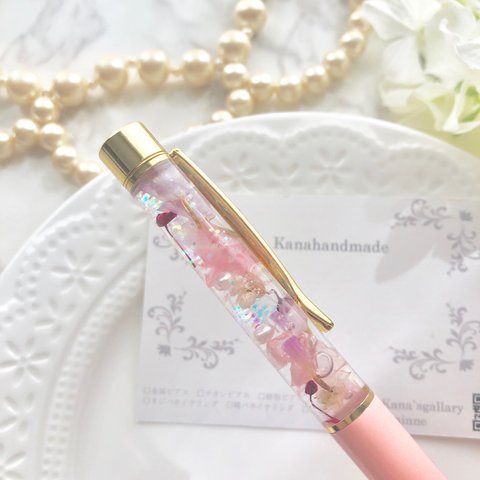 名入れ可能♡本物の桜【ハーバリウムボールペン 】桜のプリザーブドフラワー使用