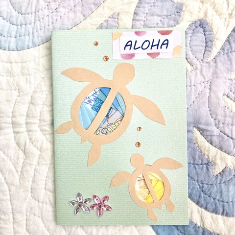 iris folding〜ハワイアン　ホヌのメッセージカード〜④