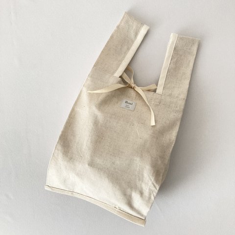 cotton linen marché bag S ／ ivory