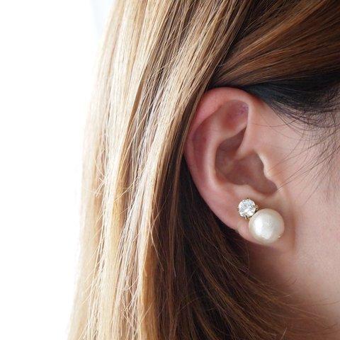 7colors⚪︎  stone × cottonpearl  ...   ピアス/樹脂ノンホールピアス（イヤリング） 