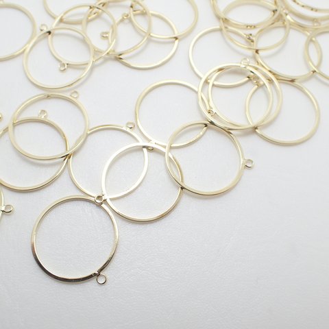 【10個】20ｍｍ×厚み１mmかん付リング　★ゴールド○☆