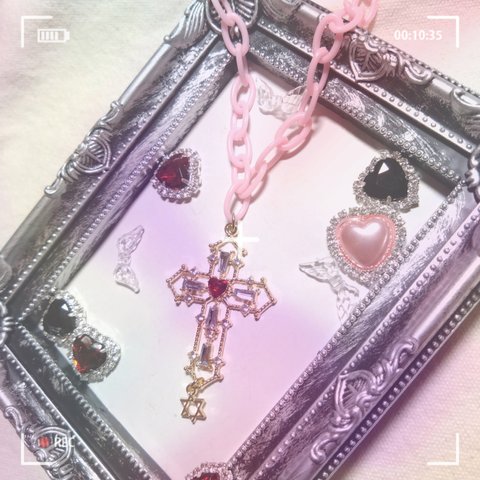 NEW❣ゆめかわロザリオ風ネックレス❤︎(Gothic×Cross)