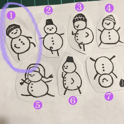 消しゴムはんこ【雪だるまちゃん①】